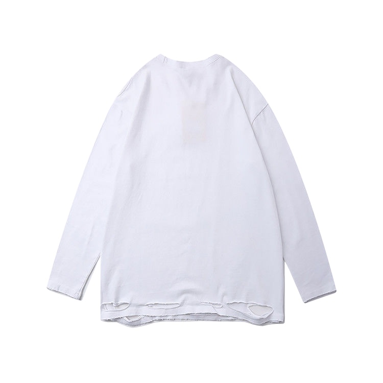 Áo Sweater Tay Dài Dáng Rộng Phối Dây Xích Phong Cách Hip Hop Âu Mỹ Cá Tính Cho Nam