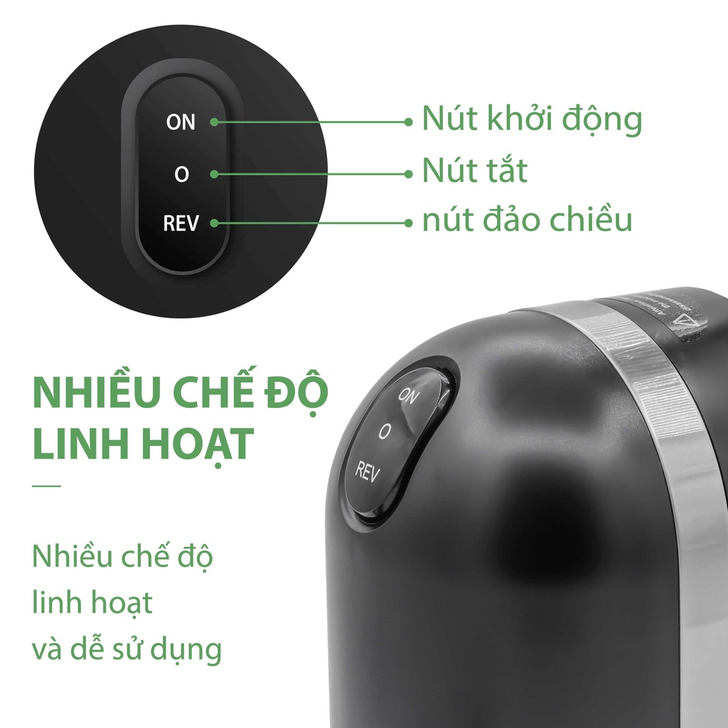 Máy ép chậm hoa quả LEBENLANG trục ngang, dung tích 400ml, công suất 200W, bảo hành 24 tháng – LBSS2204