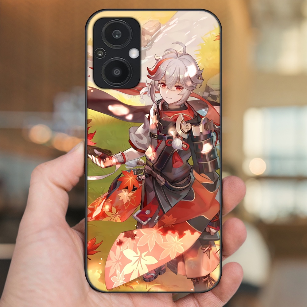 Ốp lưng Oppo Reno 7Z 5G viền đen in hình Kazuha Genshin Impact