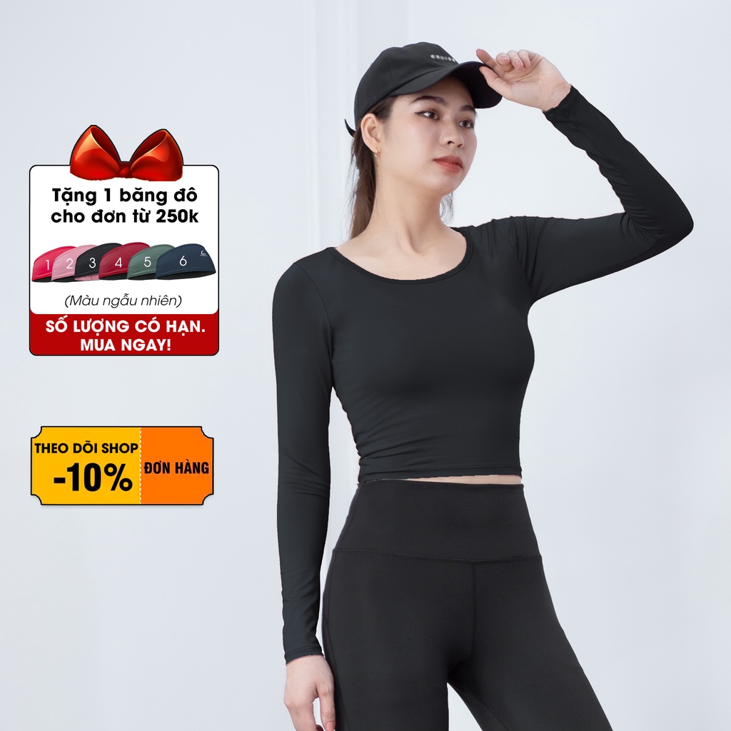 Áo tập thể thao Croptop Dài tay tập gym, yoga , erobic