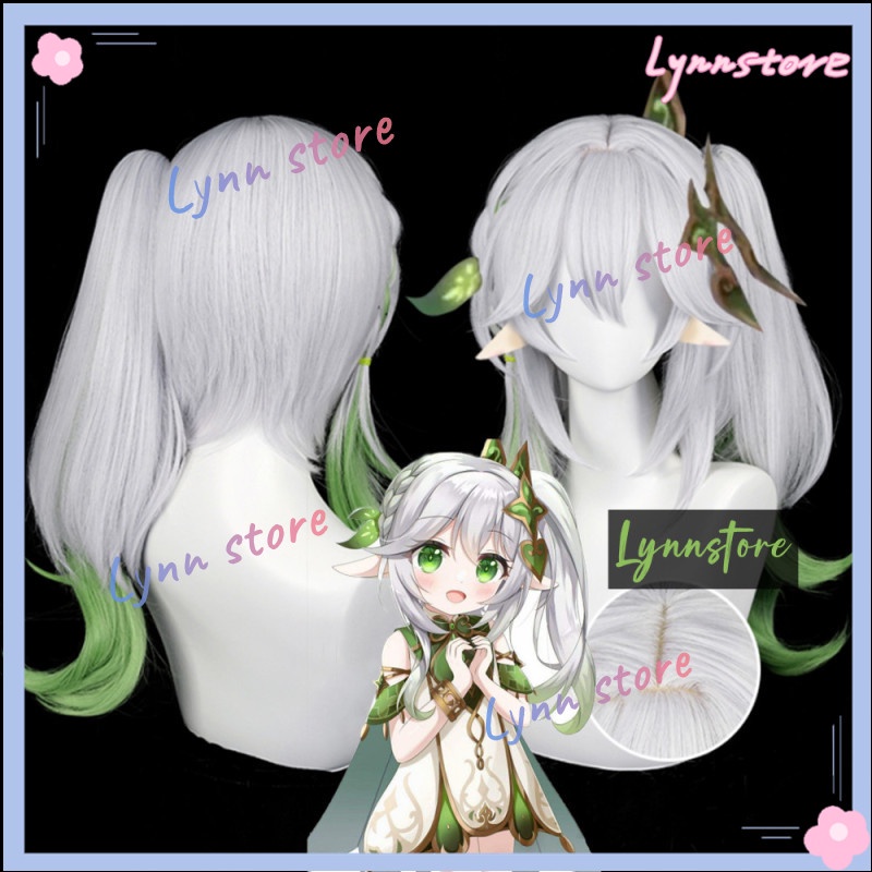 Genshin Impact Sumeru Lesser Lord Kusanali Nahida Cosplay gradient màu xanh lá cây tóc giả tóc giả bím bím Silicone mô phỏng da đầu Cosplay Anime Tóc giả chịu nhiệt Tóc giả tổng hợp Halloween vai trò mới