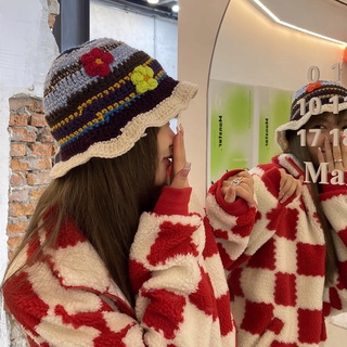 Mugua Sản Phẩm MG STUDIO / Mũ Len Dệt Kim Thủ Công Mềm Mại Hình Hoa Vui Nhộn Thời Trang Thu Đông Hàn Quốc Dễ Phối Đồ Hợp Xu Hướng Cho Nữ