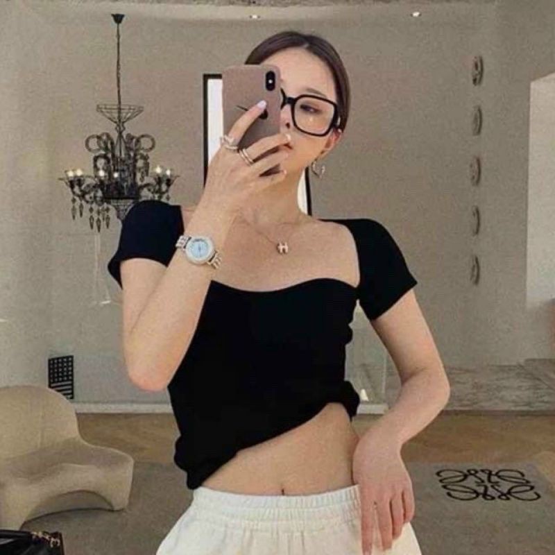 Áo len motoghi cổ vuông hàng QC