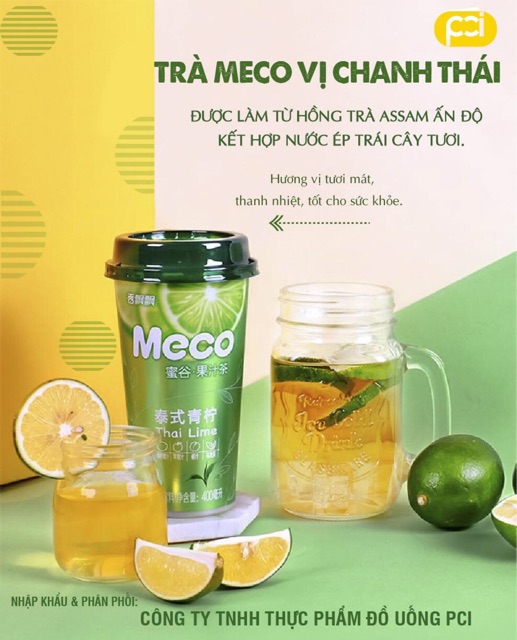 [Hàng Nhập Khẩu] Trà Hoa Quả Meco Vị Chanh Thái 400ml