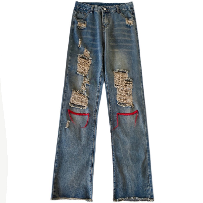 Quần jeans Nữ Dài Lưng Cao Mài Rách Thời Trang Hàn