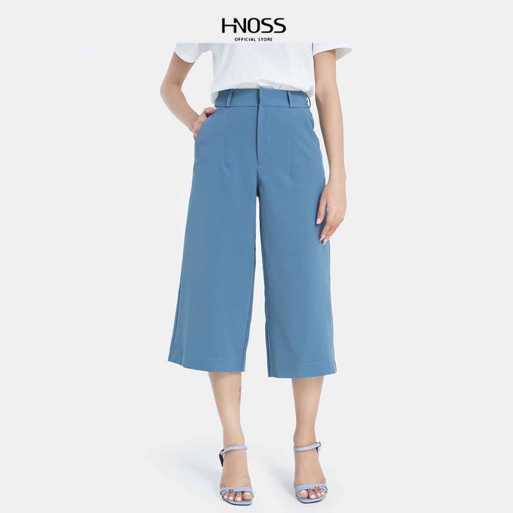 Quần Lửng Nữ Thời Trang HNOSS Form Rộng Ống Thẳng HNQLU001