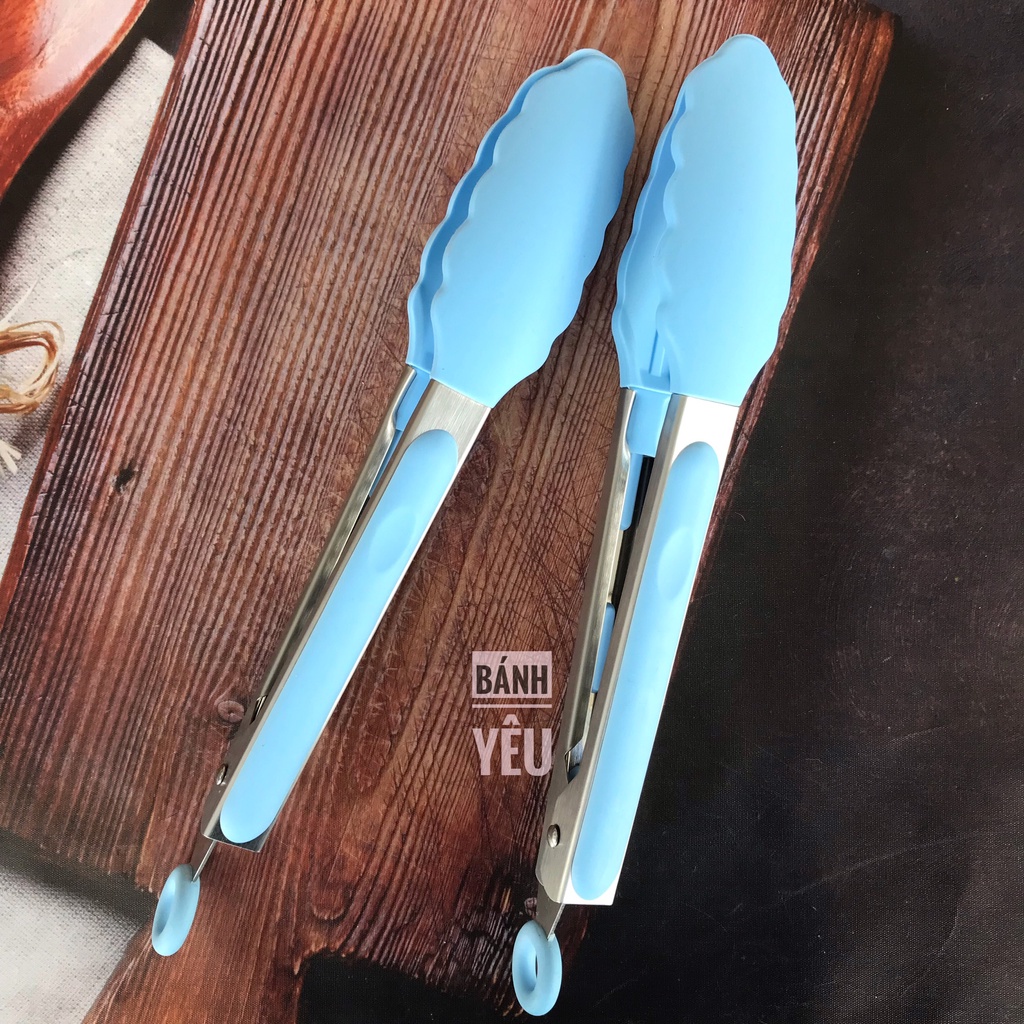 Cây Gắp Silicon Thép Không Gỉ 9in/ Kẹp Gắp Silicon Cao Cấp - DC112