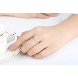 Nhẫn hoa cúc FreeSize bạc 925 T172