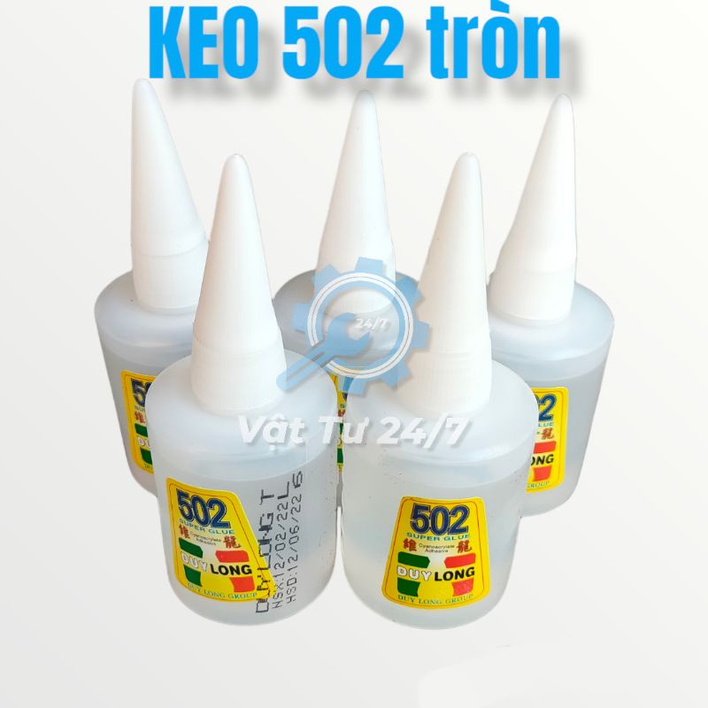 Keo dán sắt 502 Duy Long chai tròn TL4 TL6