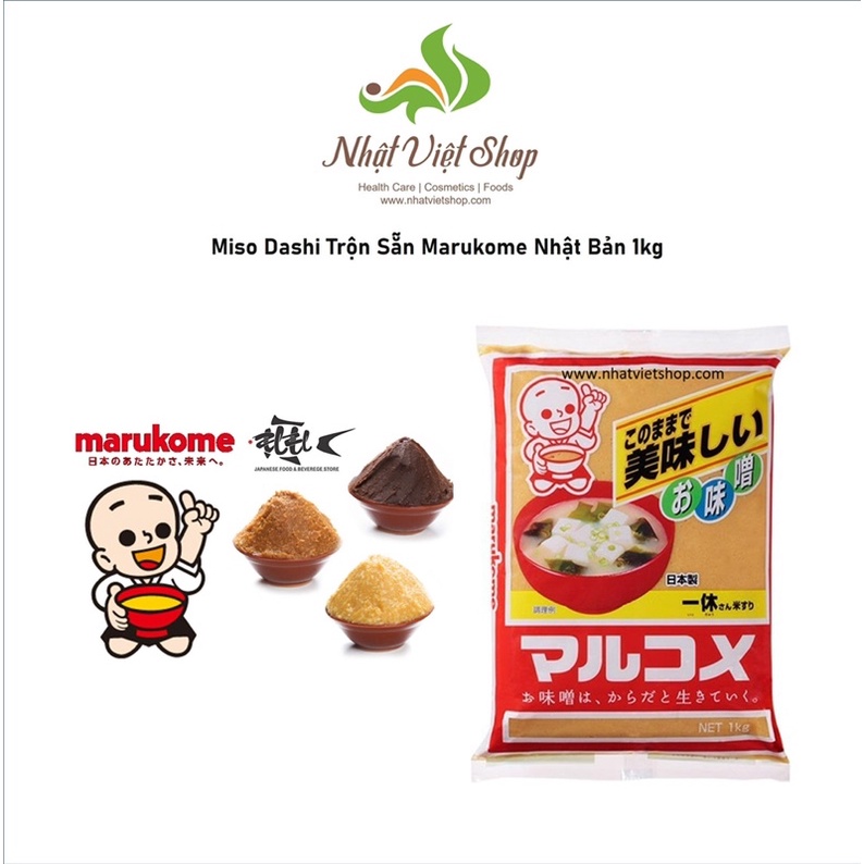 Gia Vị Miso Dashi Trộn Sẵn Marukome Nhật Bản 1kg