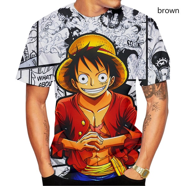 Áo Thun Thể Thao In Hoạt Hình One Piece 3D Kiểu Nhật Bản Cá Tính Cho Nam