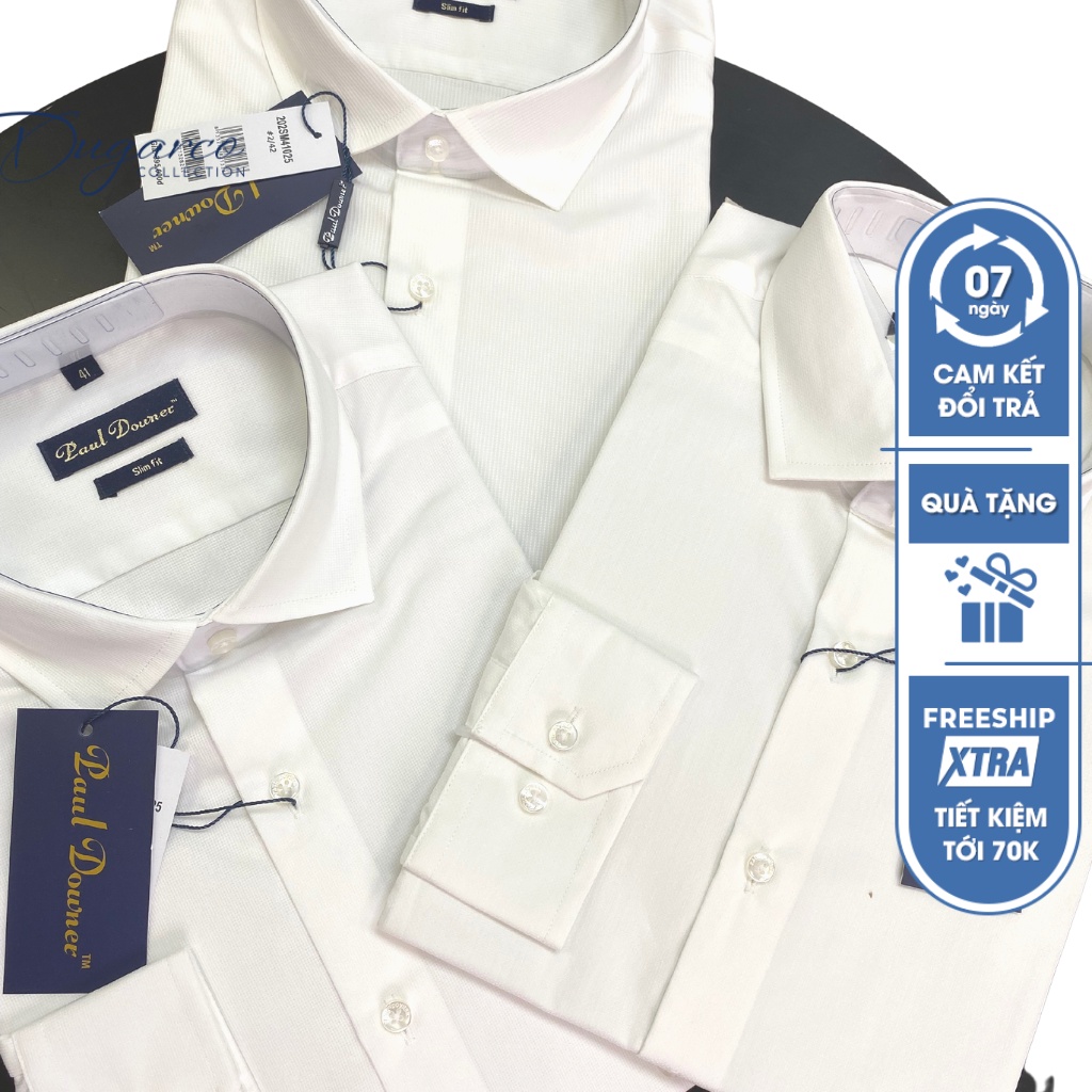Áo sơ mi nam trơn DUGARCO dài tay chất cotton form slim fit công sở 202SM41025