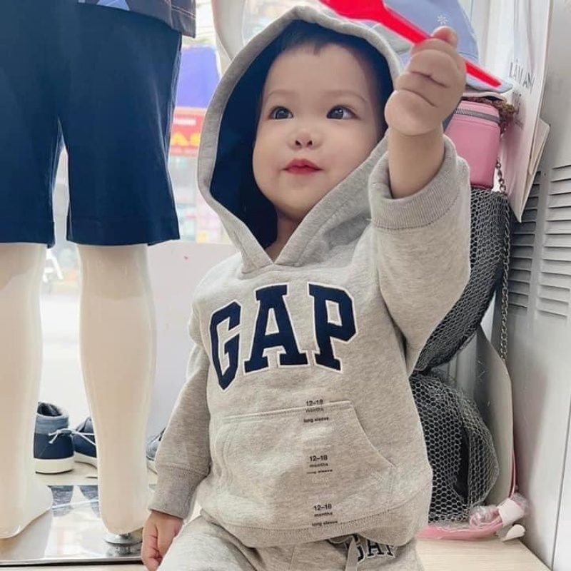 Đồ bộ bé trai bé gái thu đông GA chất nỉ tàu dày dặn không xù có mũ cao cấp hàng xuất dư Xiaomimi E2.097.08