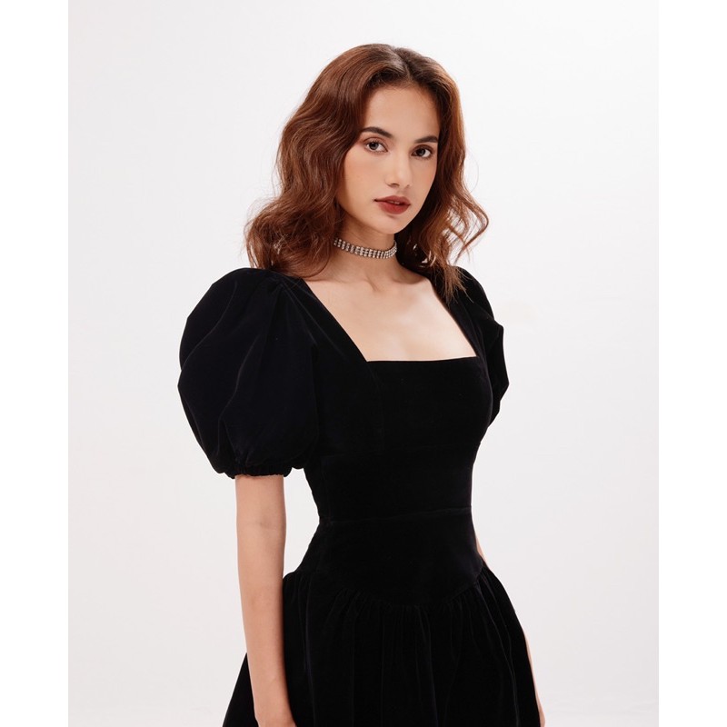 ITSCICICO - Đầm Nhung LUNA cổ vuông, tùng xoè