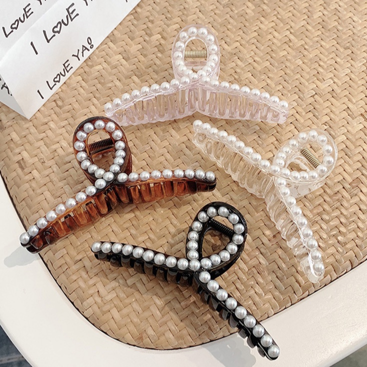 Kẹp tóc càng cua đính hạt ngọc trai duyên dáng nữ tính