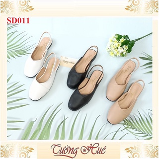 Giày sandal bệt nữ bít mũi mũi vuông quai hậu hở gót