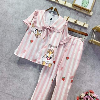 Bộ Pijama cộc dài tiểu thư