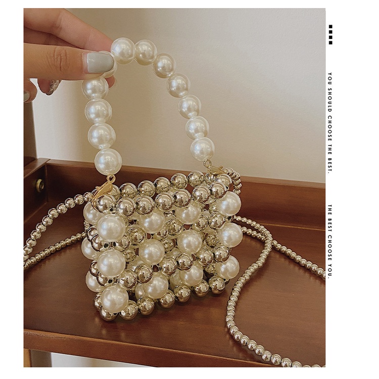 Túi Xách Tay Đính Ngọc Trai Thời Trang Nữ Tính