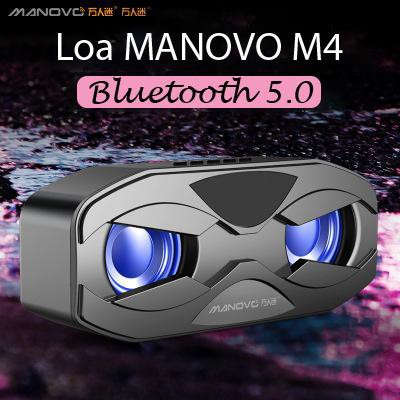 Loa Bluetooth 5.0 MANOVO M4 - Âm thanh vòm 6D, có hỗ trợ thẻ nhớ (Tặng kèm jack cắm)