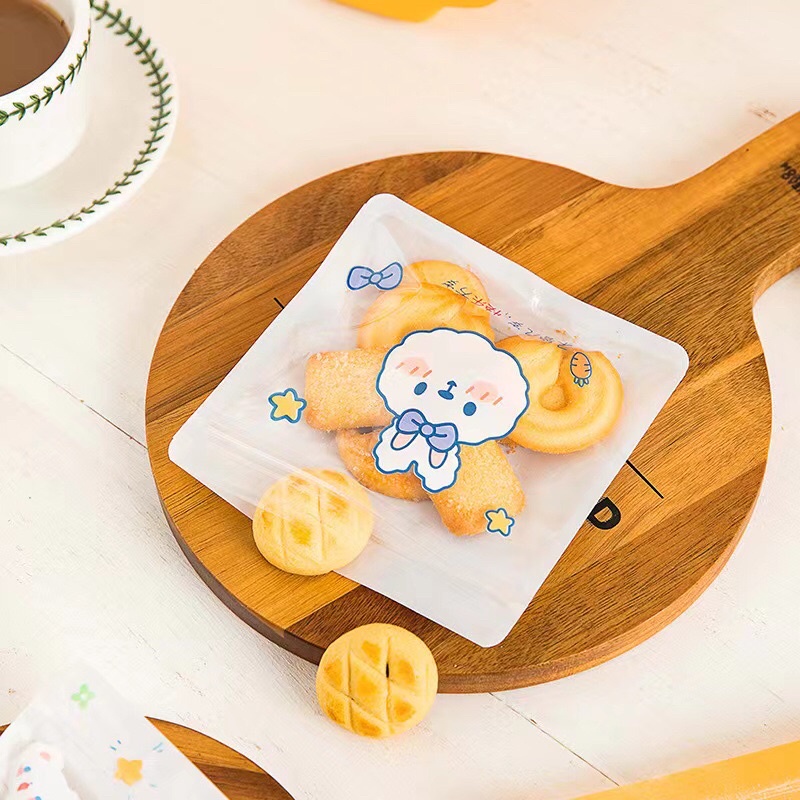 Túi Zip đựng bánh quy hoạ tiết Thỏ Cony và Gấu Brown
