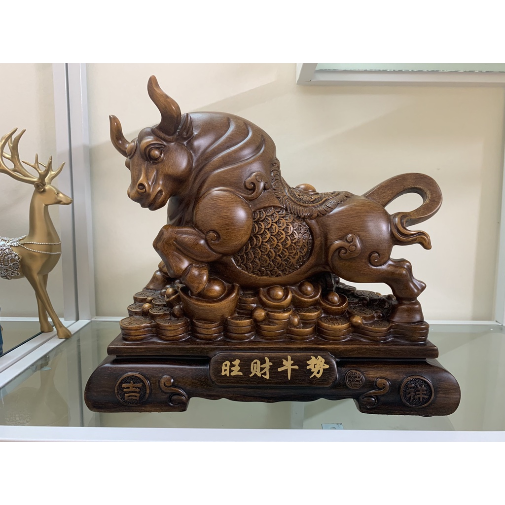 tượng trâu phong thủy tài lộc, thịnh vượng. tượng trâu điêu khắc thủ công trang trí bàn làm việc, quà tặng.