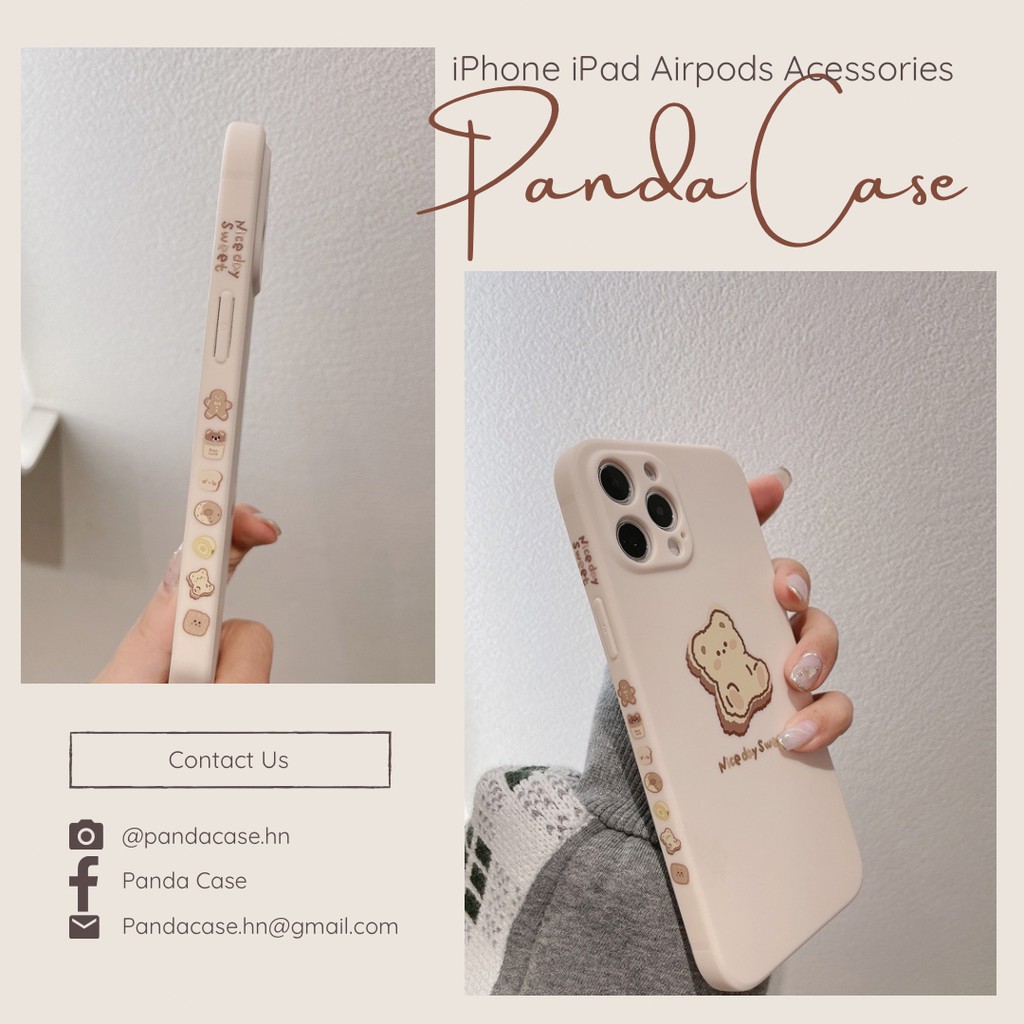 𝐂𝐨́ 𝐬𝐚̆̃𝐧 𝐜𝐡𝐨 𝐢𝐏𝐡𝐨𝐧𝐞 𝟏𝟐 Ốp lưng cho iphone - Ốp gấu be viền vuông dẻo in hình cho iphone