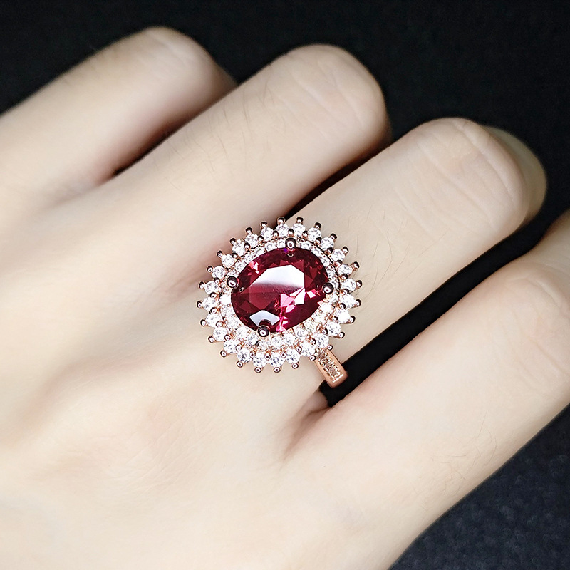 (Hàng Có Sẵn) Nhẫn Đính Đá Ruby Sang Trọng