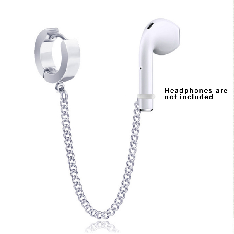 1 Khuyên chuỗi xích kẹp vành tai gắn tai nghe bluetooth chống thất lạc thời trang cho nam nữ