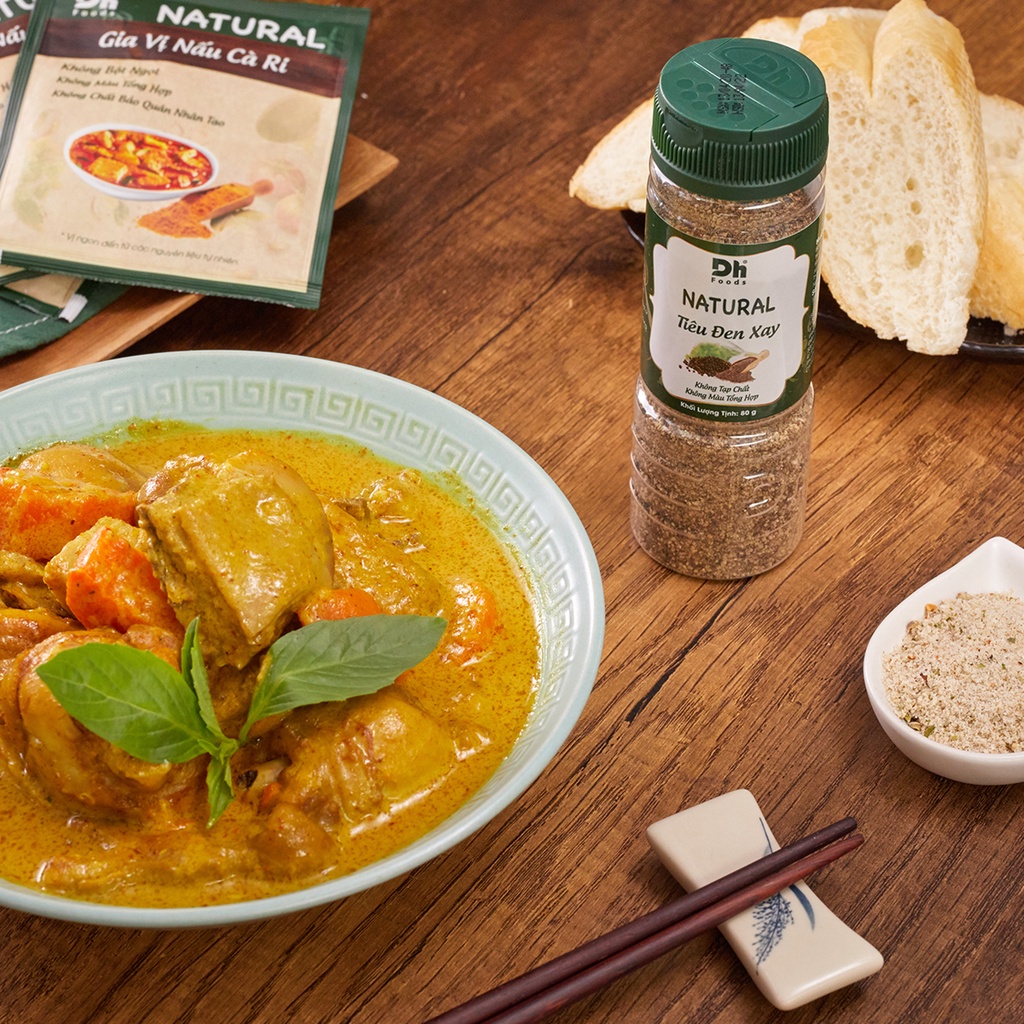 Natural tiêu đen xay 80gr Dh Foods nguyên liệu ướp chế biến thực phẩm tự nhiên