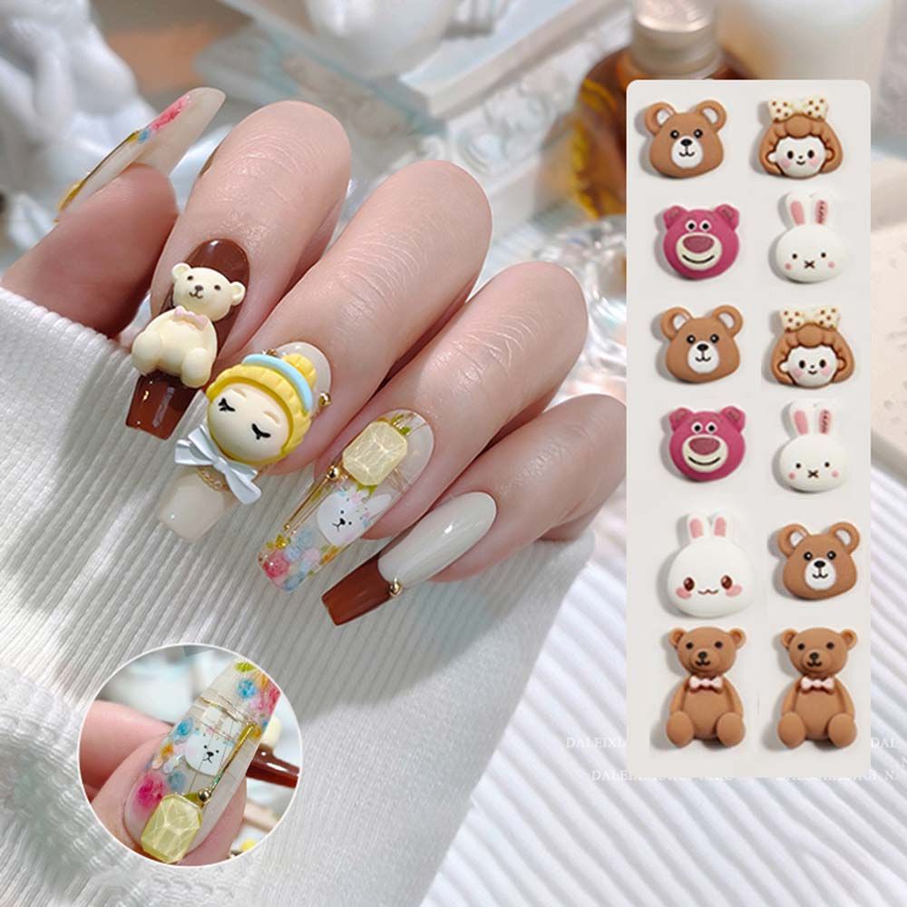 [Hàng mới về] Phụ kiện đính móng trang trí xinh xắn kiểu dáng hoạt hình 3d