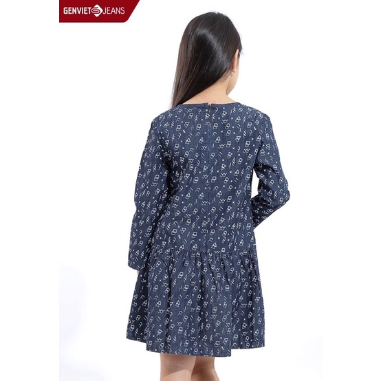 Đầm genviet chất jean mỏng mềm cho bé