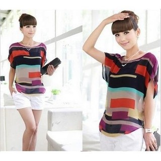 Áo Kiểu Chất Chiffon Hoạ Tiết Kẻ Sọc Nhiều Màu áo rút áo tiểu thư áo bigsize sơmi nữ áo sơmi nữ áo lụa áo trắng áo đùi