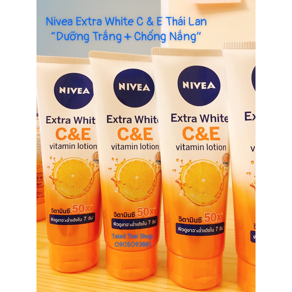 Kem Dưỡng Trắng Da Body Chống Nắng Dưỡng Ẩm Toàn Thân NIVEA  EXTRA WHITE C&E VITAMIN LOTION THÁI LAN