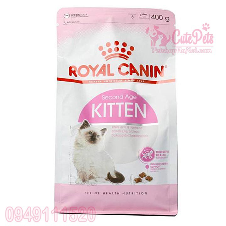 Hạt mèo con Royal Canin Kitten 36 400g - Thức ăn khô dành cho mèo con từ 2 -12 tháng tuổi - Cutepets