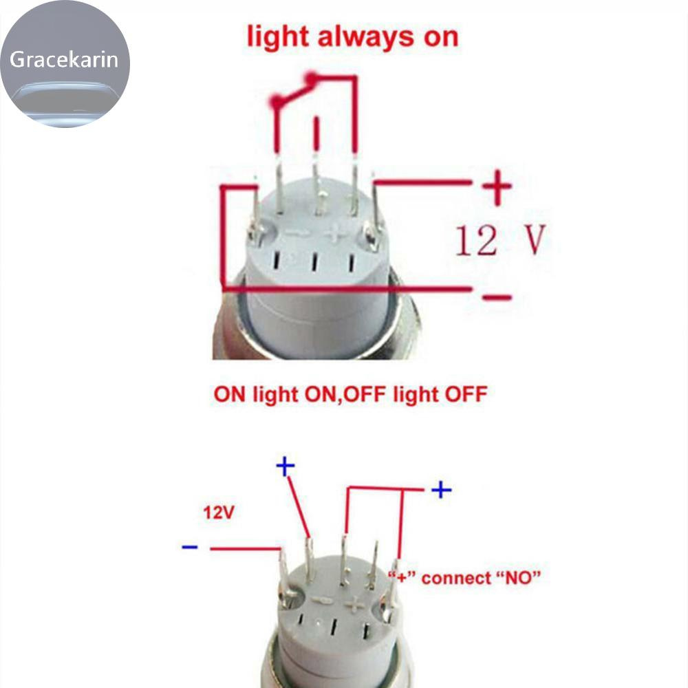 1 Công Tắc Nguồn Có Đèn Led 6a / 125vac 1x 18mm 1x 16mm 12v