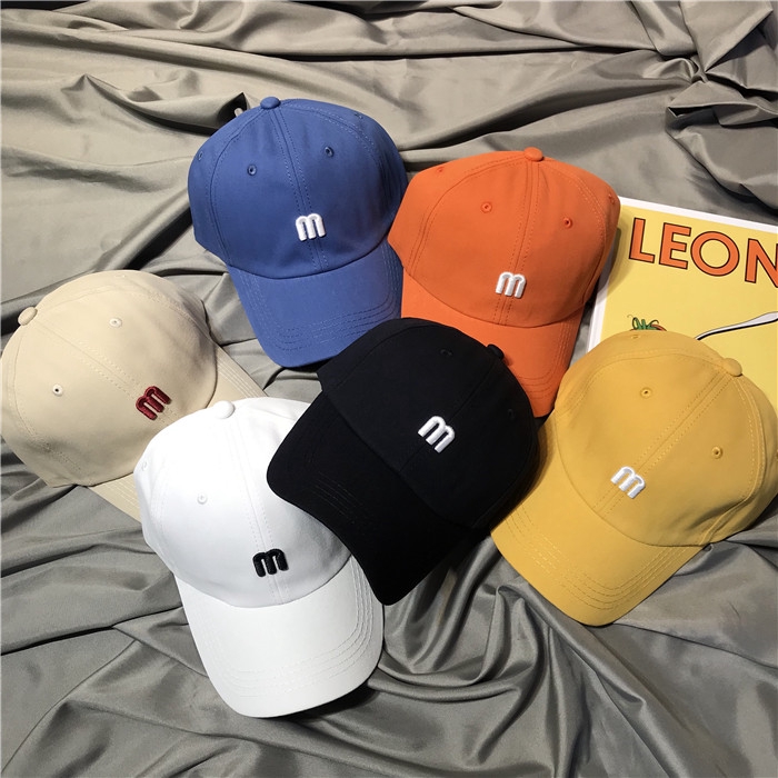 Mũ bóng chày Casual Soft Op Cap Mũ bóng râm Tide Nhỏ chữ M thêu