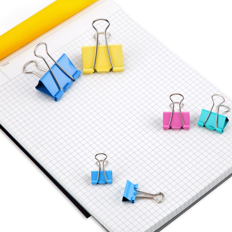 Kẹp Bướm 15mm GuangBo (60 chiếc/hộp) bằng kim loại mạ sơn nhiều màu JTC005