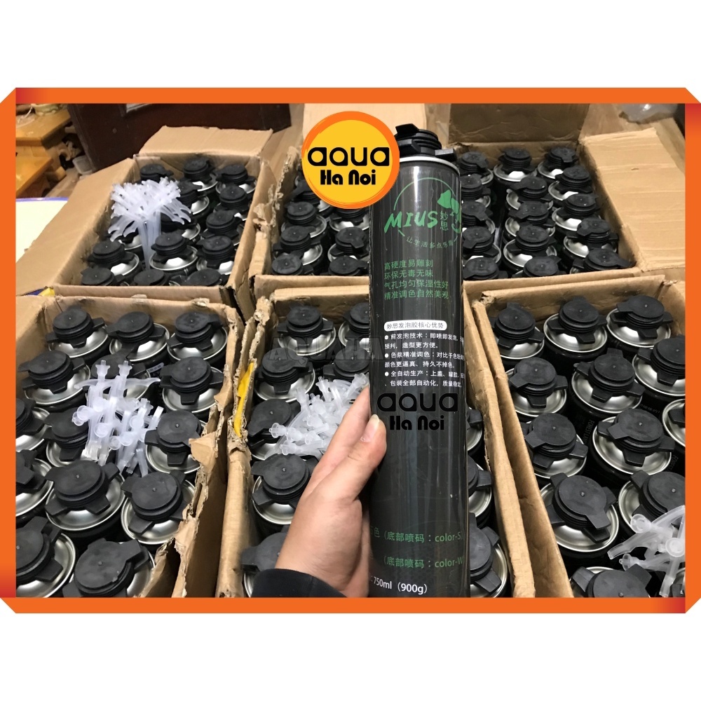Foam xịt MIUS tạo hình bố cục, background hồ bán cạn - chai 900 gram - Màu nâu/xám đen