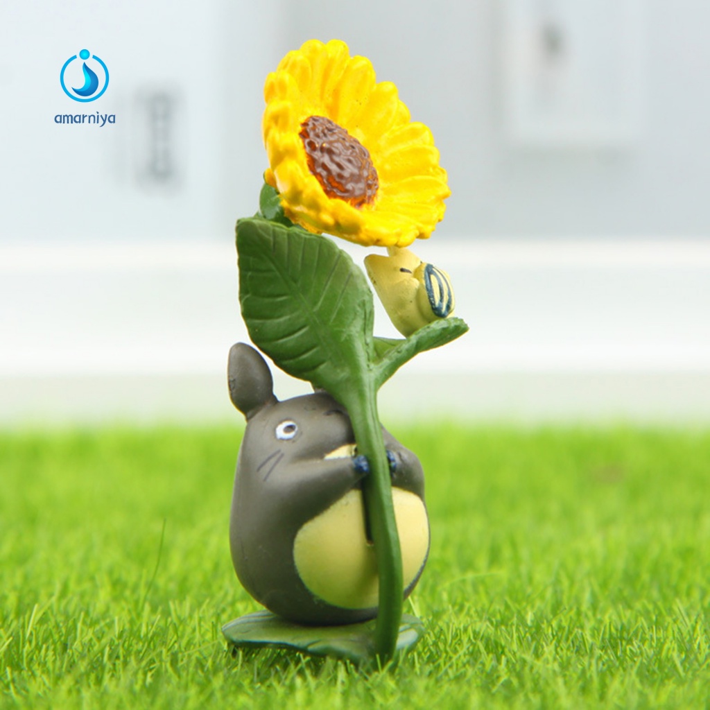 Mô Hình Nhân Vật Totoro Và Hoa Hướng Dương Bằng PVC