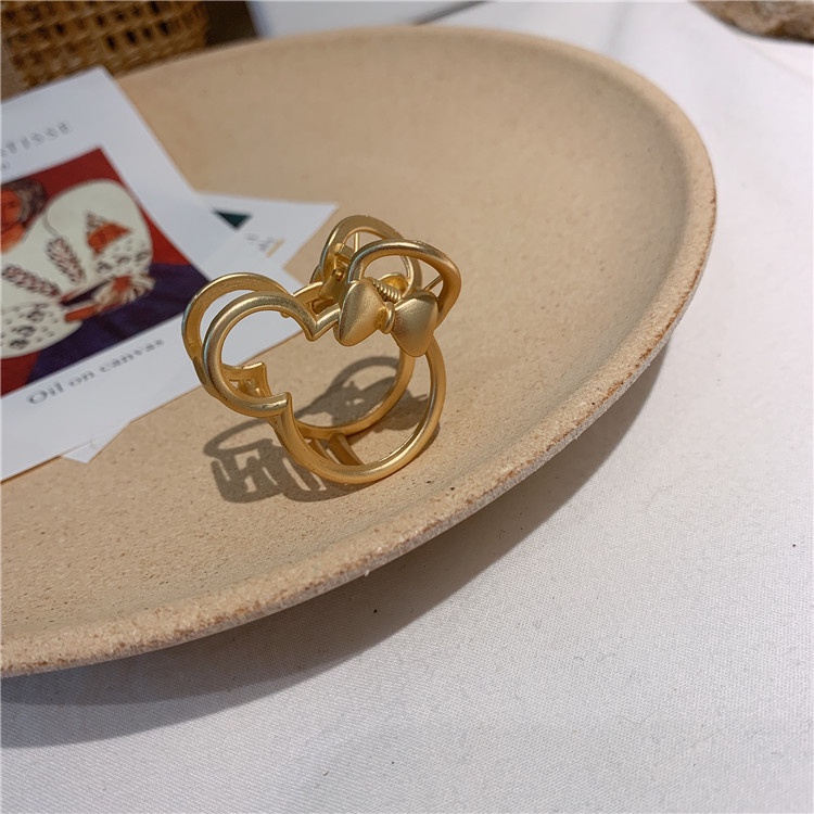 Kẹp Tóc Kim Loại Nhám Hình Chuột Mickey Thời Trang Cho Nữ