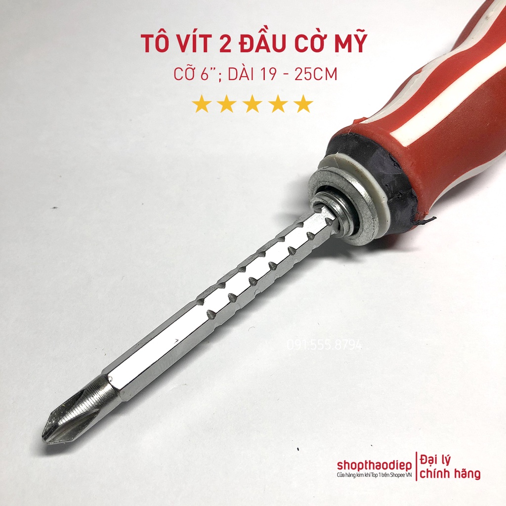 Tô Vít Cờ Mỹ 2 Đầu Có Nam Châm, Tuốc Nơ Vít 2 Đầu Điều Chỉnh Độ Dài,