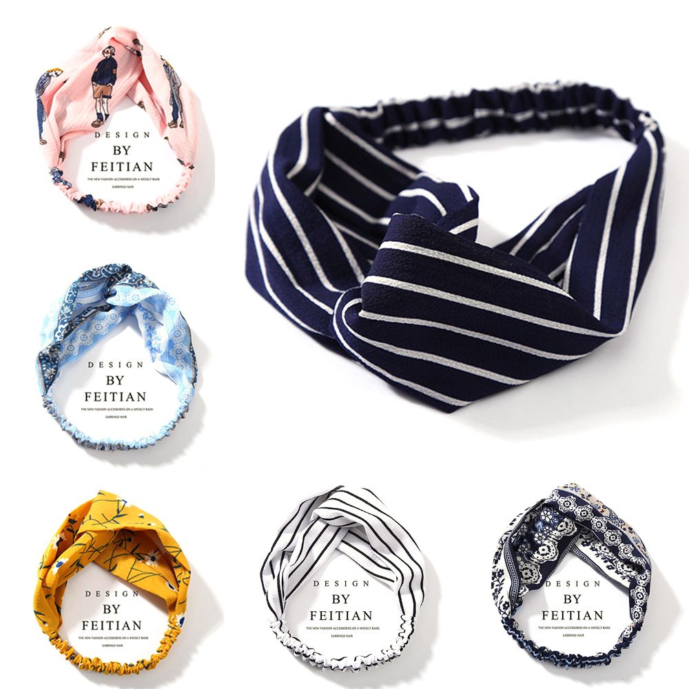 (Hàng Mới Về) Băng Đô Co Giãn Họa Tiết Hoa Phong Cách Hàn Quốc Thời Trang Cho Nữ