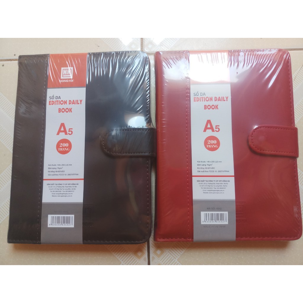 Sổ bìa da cao cấp Hồng Hà H3-H4-H5-H7-H8-A4-A5-sổ lịch