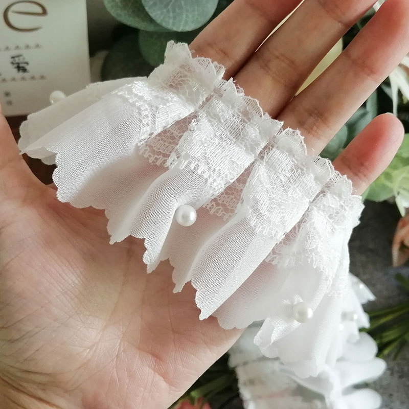 Cuộn dây ruy băng ren hoa 3D dài 1m dùng trang trí
