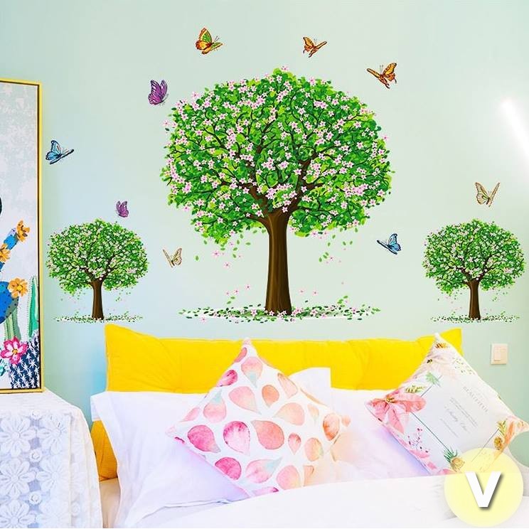 Decal dán tường Ba cây xanh