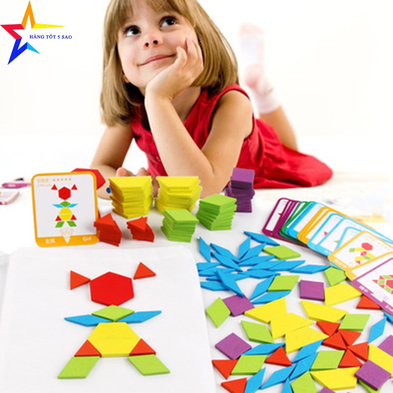 Đồ Chơi Xếp Hình Lắp Ráp Bằng Gỗ, Miếng Ghép Hình Sáng Tạo Cho Bé 155 Miếng Kèm 24 Thẻ Hình