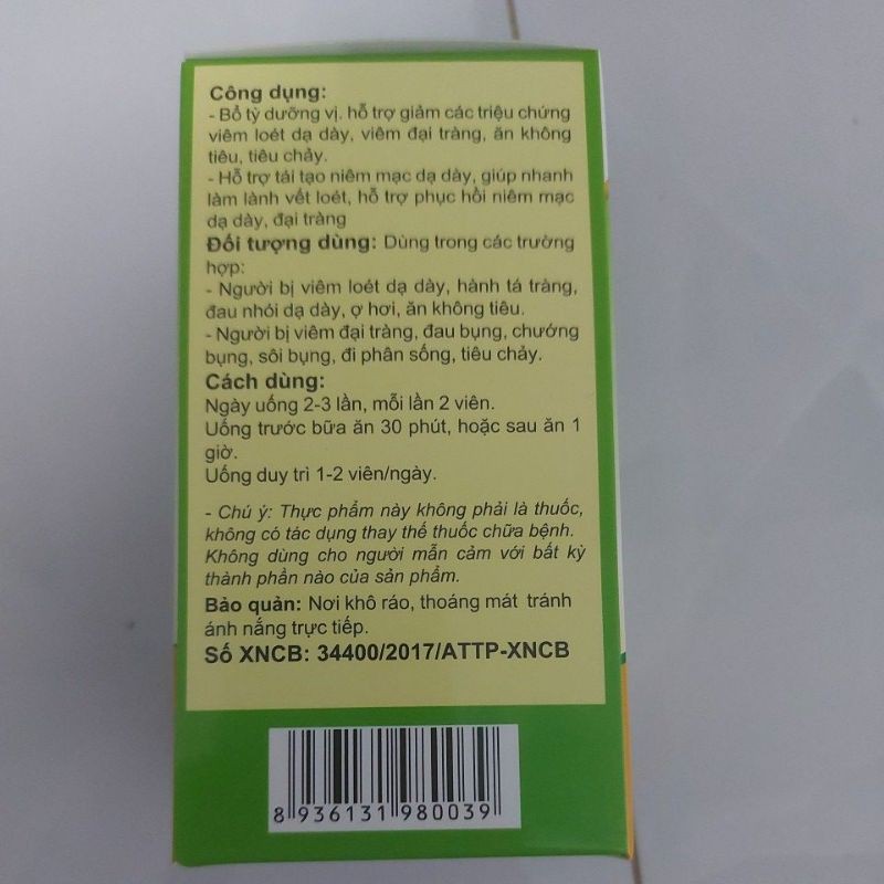 AN VỊ VƯƠNG - tái tạo niêm mạc dạ dày, viêm đại tràng, tiêu chảy ăn không tiêu