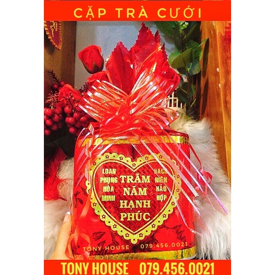 Bộ khay trầu - Bộ khay song hỷ đám cưới hỏi - Tặng kèm 1 bao nạp tài - TONY HOUSE