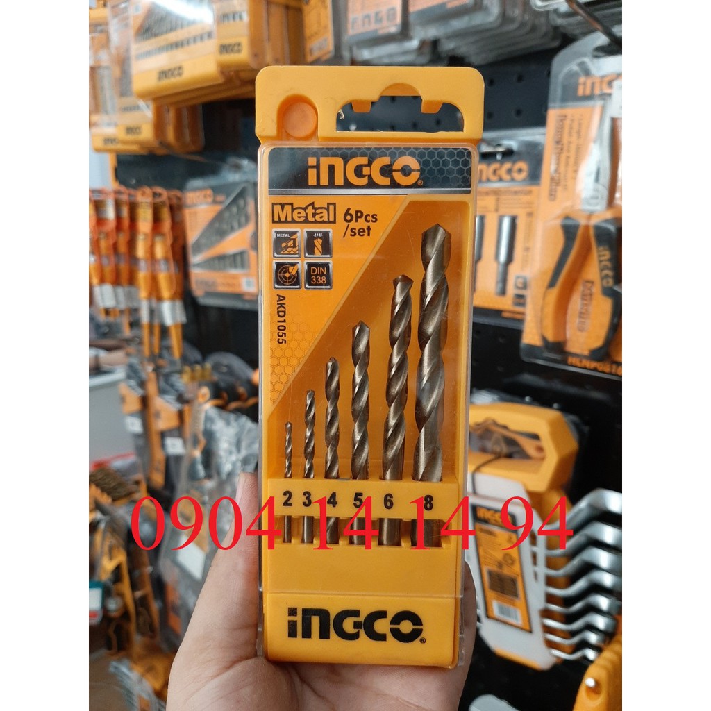 Bộ mũi khoan sắt 6 cây INGCO AKD1055