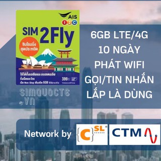 Sim Du Lịch Trung Quốc - Đài Loan - Hongkong - Macao 6gb tốc độ cao 8 ngày hỗ trợ nghe gọi 2fly
